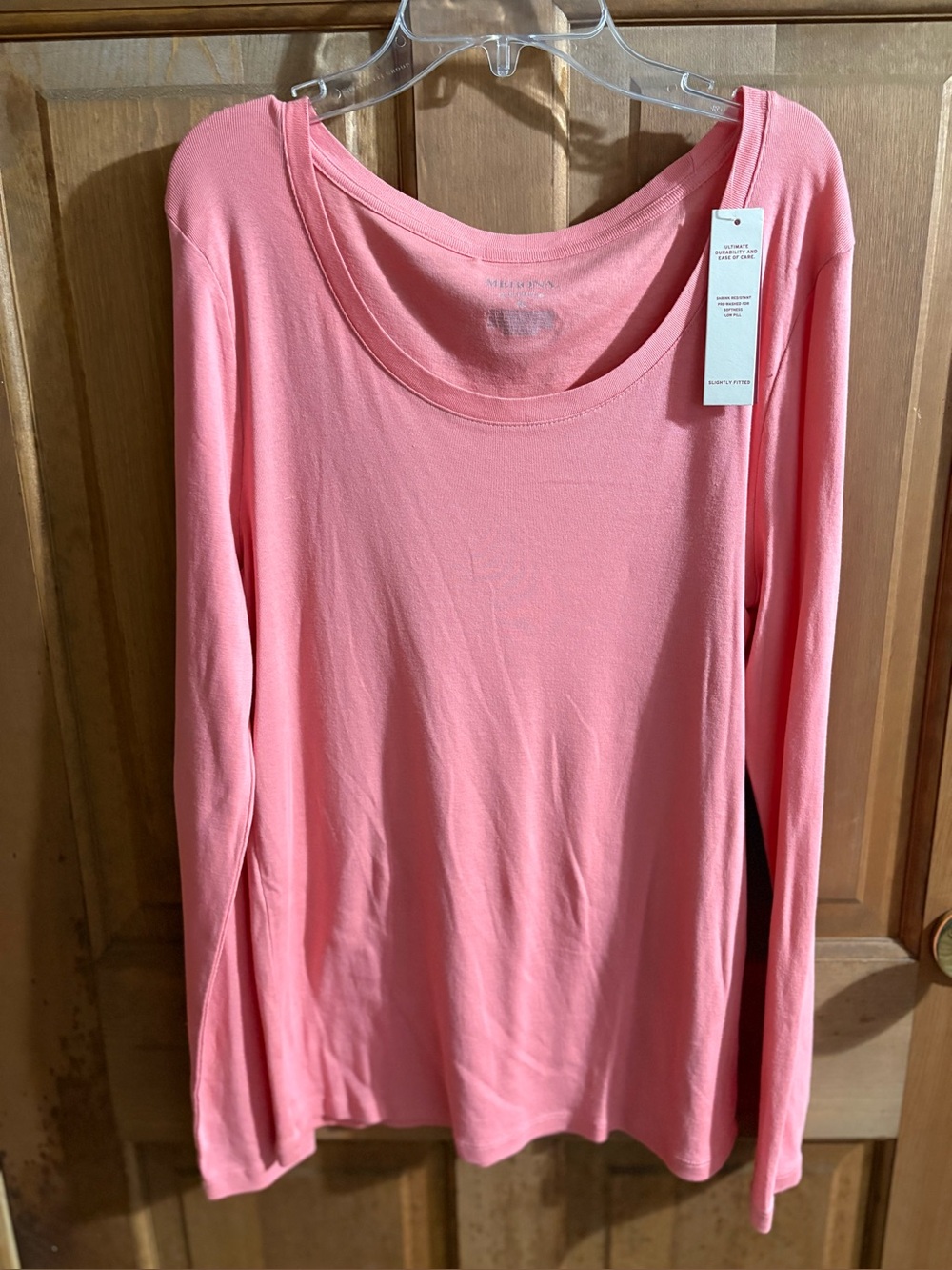 Merona Pink Long Sleeve Scoop Neck Top